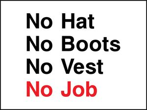No Hat No Boots No Vest No Job