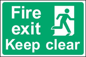 Fire ik exit Keep clear