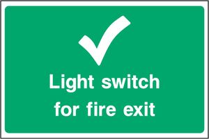 Light switch for fire exit
