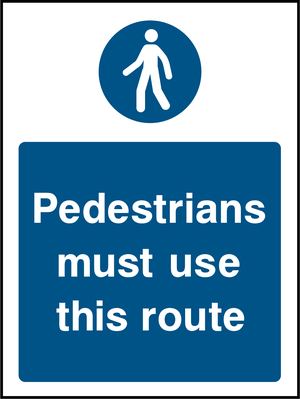Pedestrians must use this route