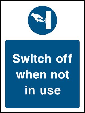 Switch off when not in use