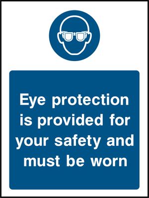 Eye protection is provided for your safety and must be worn