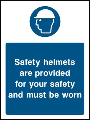 Safety helmets are provided for your safety and must be worn