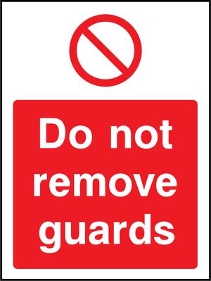 Prohibition - Machinery Sign